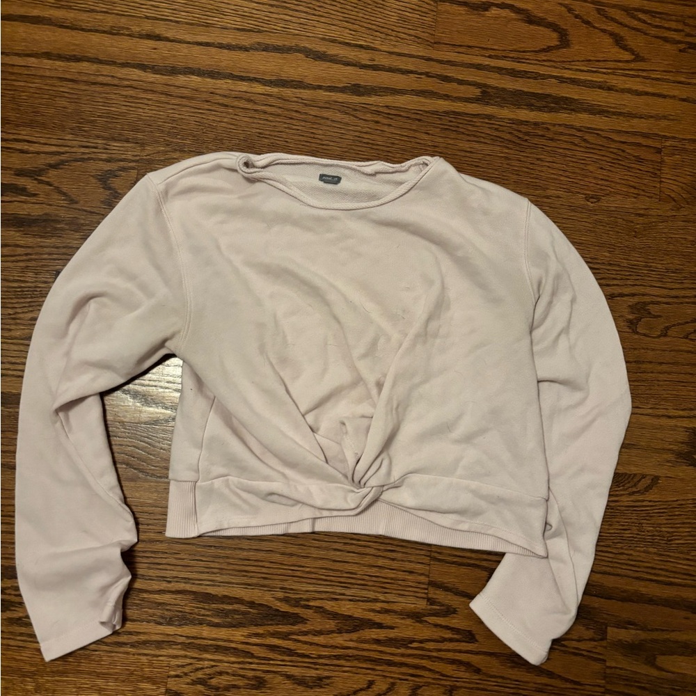 Aerie Light Pink Twist Front Sweatshirt